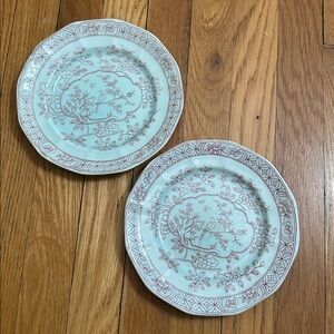 Adams Calyx Ware Singapore Bird - 2 Salad Plates 8" 1960s or earlier